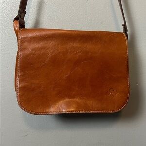 Patricia Nash Positano SQ Saddle Bag Heritage Brown Adj Stap
